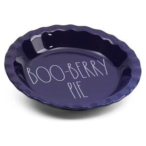 Rae Dunn Ceramic Halloween Inspired Pie Plate (Boo Berry Pie/Blue, 12" Diameter)